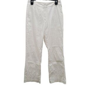 Chico's Women's White Stretch Flat Front Casual Dress Pants Trouser Size 0.5 / 6